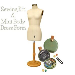 Sewing Starter Kit with Threads + Half Body Dress Form